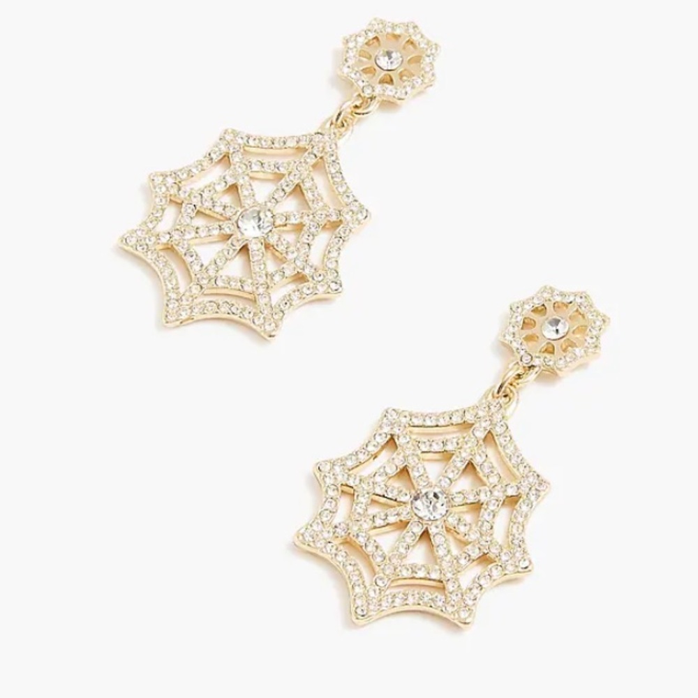 J. Crew Spider Web Statement Earrings.Halloween Earrings / spider web earrings